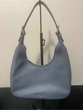 Michael Kors Nolita Pebbled Leather Small Hobo in Slate Blue-Grey